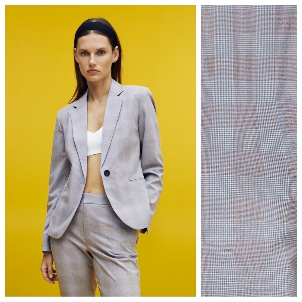 Women's Gray Plaid Blazer